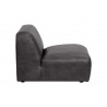 Watson Modular - Armless Chair - Marseille Black Leather - Side Angle