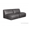 Watson Modular - Armless Chair - Marseille Black Leather - Angled View