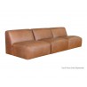 Watson Modular - Armless Chair - Marseille Camel Leather - Angled View 3 Piece