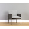 Sunpan Bellevue Lounge Chair in Belfast Heather Grey / Bravo Ash - Angled