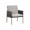 Sunpan Bellevue Lounge Chair in Belfast Heather Grey / Bravo Ash - Angled