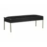 Sunpan Bellevue Bench in Abbington Black / Bravo Black - Angled - Sunpan Bellevue Bench in Abbington Black / Bravo Black - Angled