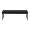 Sunpan Bellevue Bench in Abbington Black / Bravo Black - Front - Sunpan Bellevue Bench in Abbington Black / Bravo Black - Front