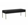Sunpan Bellevue Bench in Abbington Black / Bravo Black - Angled View - Sunpan Bellevue Bench in Abbington Black / Bravo Black - Angled View