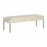 Sunpan Bellevue Bench in Bravo Cream - Back Angled - Sunpan Bellevue Bench in Bravo Cream - Back Angled