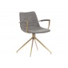 Andres Swivel Dining Armchair - Belfast Koala Grey - Angled View