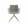 Andres Swivel Dining Armchair - Belfast Koala Grey - Front - Andres Swivel Dining Armchair - Belfast Koala Grey - Front