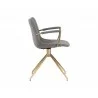 Andres Swivel Dining Armchair - Belfast Koala Grey - Side Angle - Andres Swivel Dining Armchair - Belfast Koala Grey - Side Angle