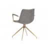 Andres Swivel Dining Armchair - Belfast Koala Grey - Back Angle