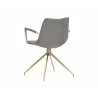 Andres Swivel Dining Armchair - Belfast Koala Grey - Back Angle - Andres Swivel Dining Armchair - Belfast Koala Grey - Back Angle