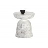 SUNPAN Lucida End Table - Marble Look - White, Front with Decor