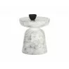 Sunpan Lucida End Table - Marble Look - White, Front with Decor - Sunpan Lucida End Table - Marble Look - White, Front with Decor