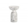 SUNPAN Goya End Table - Marble Look - White, Frontview 