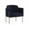 Richie Lounge Chair - Antique Brass - Danny Navy - Angled - Richie Lounge Chair - Antique Brass - Danny Navy - Angled