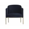 Richie Lounge Chair - Antique Brass - Danny Navy - Front - Richie Lounge Chair - Antique Brass - Danny Navy - Front