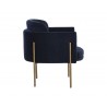 Richie Lounge Chair - Antique Brass - Danny Navy - Side Angle