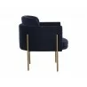 Richie Lounge Chair - Antique Brass - Danny Navy - Side Angle - Richie Lounge Chair - Antique Brass - Danny Navy - Side Angle