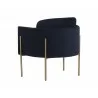 Richie Lounge Chair - Antique Brass - Danny Navy - Back Angle - Richie Lounge Chair - Antique Brass - Danny Navy - Back Angle