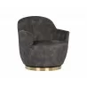 Sunpan Casey Swivel Lounge Chair In Nono Shitake - Angled View - Sunpan Casey Swivel Lounge Chair In Nono Shitake - Angled View