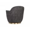 Sunpan Casey Swivel Lounge Chair In Nono Shitake - Back View - Sunpan Casey Swivel Lounge Chair In Nono Shitake - Back View