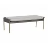 Sunpan Bellevue Bench in Belfast Heather Grey / Bravo Ash - Angled View - Sunpan Bellevue Bench in Belfast Heather Grey / Bravo Ash - Angled View