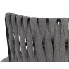 Sarai Dining Armchair - Belfast Koala Grey - Diamond Stitch - Back View