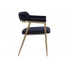 Sunpan Paisley Dining Armchair - Abbington Navy - Side Angle