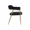 Sunpan Paisley Dining Armchair - Abbington Navy - Side Angle - Sunpan Paisley Dining Armchair - Abbington Navy - Side Angle