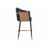 Carter Barstool - Napa Black / Napa Cognac - Side Angle