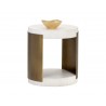 Sunpan Cavette End Table - Angled with Decor