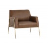 Sunpan Cybil Lounge Chair in Vintage Caramel Leather - Angled