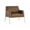 Sunpan Cybil Lounge Chair in Vintage Caramel Leather - Angled - Sunpan Cybil Lounge Chair in Vintage Caramel Leather - Angled