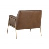 Sunpan Cybil Lounge Chair in Vintage Caramel Leather - Back Angle
