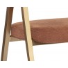 Sunpan Burgos Dining Armchair in Belfast Rust - Seat Close-up