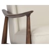 Sunpan Azella Lounge Chair - Manchester Stone Leather - Seat Arm Close-up