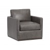 Portman Swivel Lounge Chair - Marseille Concrete Leather - Angled