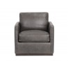Portman Swivel Lounge Chair - Marseille Concrete Leather - Front