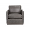 Portman Swivel Lounge Chair - Marseille Concrete Leather - Front