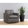 Portman Swivel Lounge Chair - Marseille Concrete Leather - Lifestyle