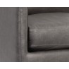 Portman Swivel Lounge Chair - Marseille Concrete Leather - Seat Close-Up