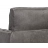 Portman Swivel Lounge Chair - Marseille Concrete Leather - Back Angle Close-Up