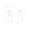 Sunpan Baldwin Lounge Chair in San Remo Winter Cloud - Dimensions
