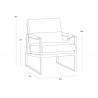Sunpan David Lounge Chair In San Remo Winter Cloud / Antonio Charcoal - Dimensions