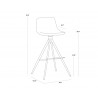 Andres Swivel Barstool - Belfast Koala Grey - Dimensions