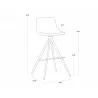 Andres Swivel Barstool - Belfast Koala Grey - Dimensions - Andres Swivel Barstool - Belfast Koala Grey - Dimensions