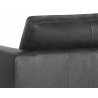 Sunpan Baylor Armchair in Marseille Black Leather - Seat Back View