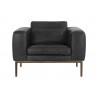 Sunpan Burr Armchair in Serbia Black Leather - Front
