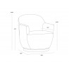 Sunpan Casey Swivel Lounge Chair In Nono Petrol - Dimensions
