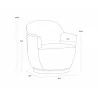 Sunpan Casey Swivel Lounge Chair In Nono Petrol - Dimensions - Sunpan Casey Swivel Lounge Chair In Nono Petrol - Dimensions