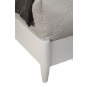 Alpine Furniture Flynn Retro Full Bed With Slat Back Headboard in White - Leg Close-up